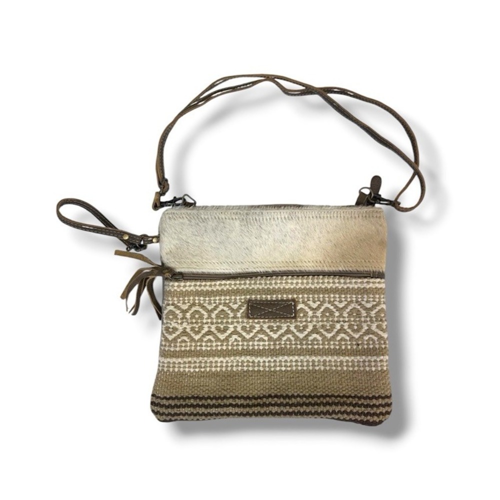 Myra Crossbody Bag Zip Closure Hair On Hide Tapestry Rug Pockets Cowgirl Boho